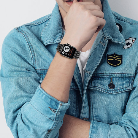 Strap-it Strap-it Bracelet acier inoxydable Apple Watch 8 (noir)