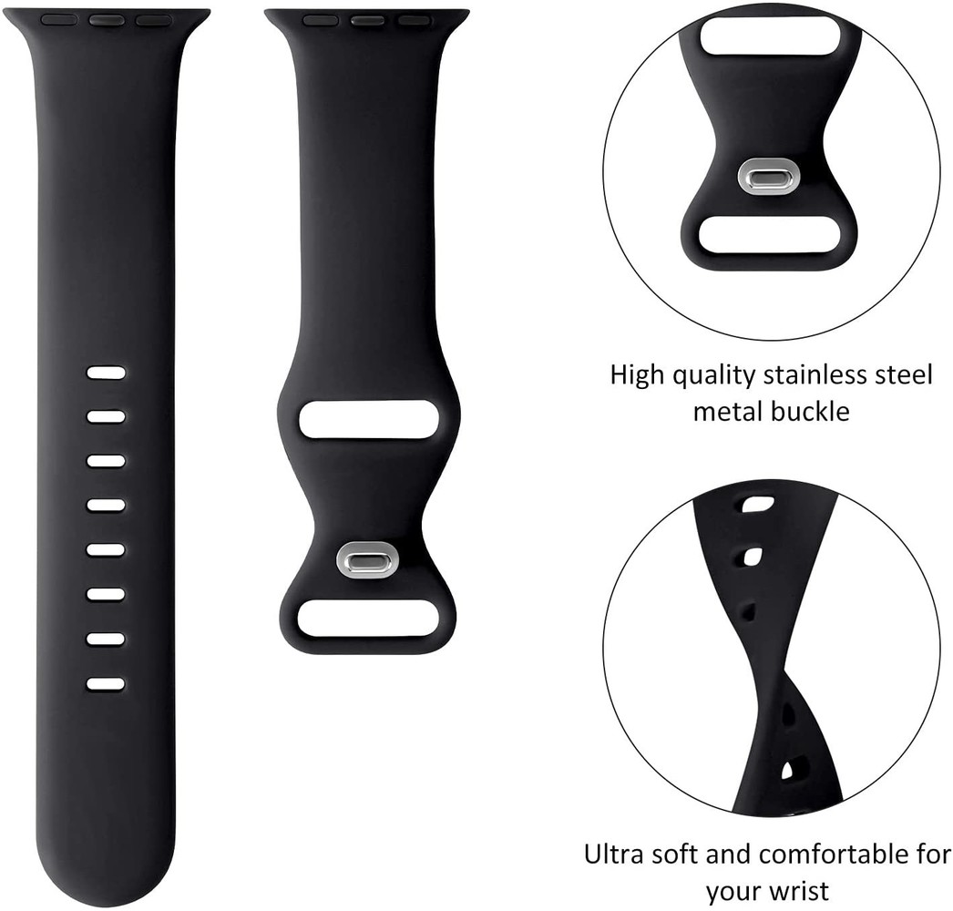 Strap-it Strap-it Bracelet Apple Watch 8 silicone (noir)