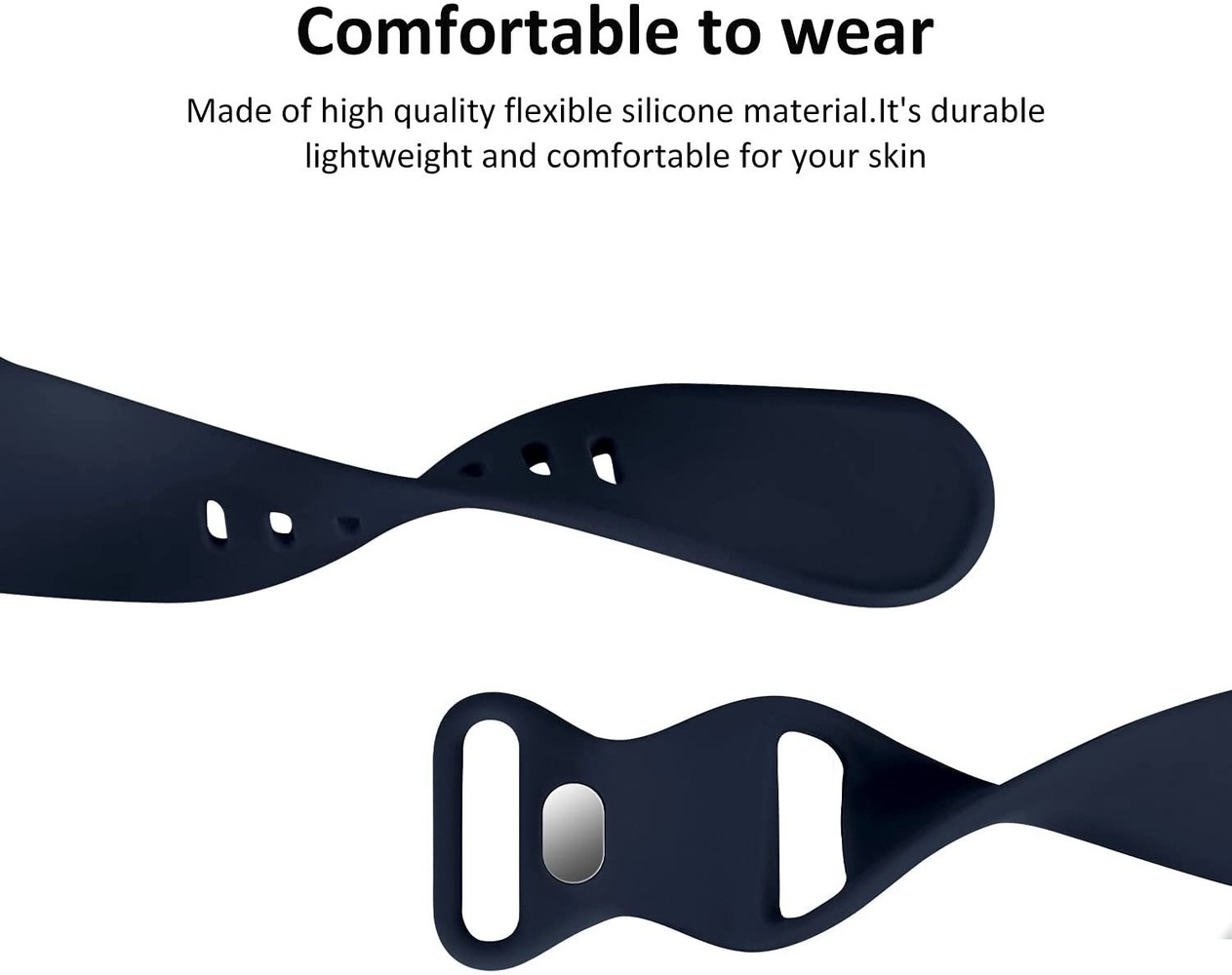 Strap-it Strap-it Bracelet Apple Watch 8 silicone (bleu foncé)