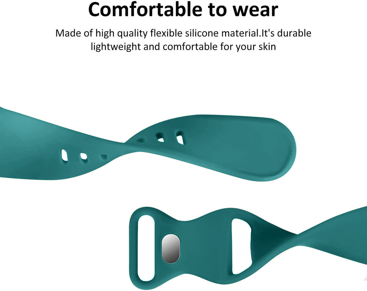 Strap-it Strap-it Bracelet Apple Watch 8 silicone (vert sapin)