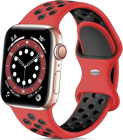 Strap-it Strap-it Bracelet Apple Watch 8 sport (rouge/noir)