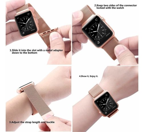 Strap-it Strap-it Bracelet Milanais Apple Watch 8 (rosé) Strap-it Strap-it Bracelet Milanais Apple Watch 8 (rosé)