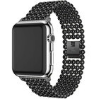 Strap-it Strap-it Bracelet acier perles Apple Watch 8 (noir)
