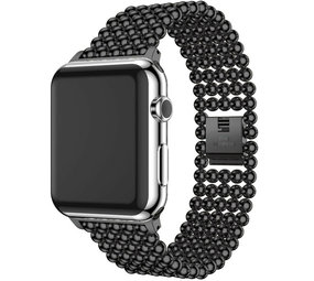 Strap-it Bracelet acier perles Apple Watch 8 (noir)