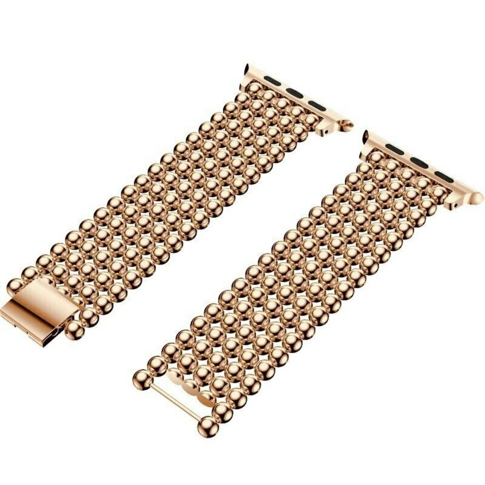 Strap-it Strap-it Bracelet acier perles Apple Watch 8 (or rose) Strap-it Strap-it Bracelet acier perles Apple Watch 8 (or rose)