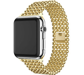 Strap-it Bracelet acier perles Apple Watch 8 (or) Strap-it Bracelet acier perles Apple Watch 8 (or)
