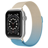 Strap-it Bracelet Milanais Apple Watch 8 (or/bleu)