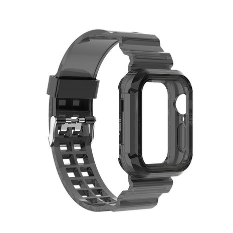 Strap-it Strap-it Bracelet TPU clair Apple Watch 8 (noir)