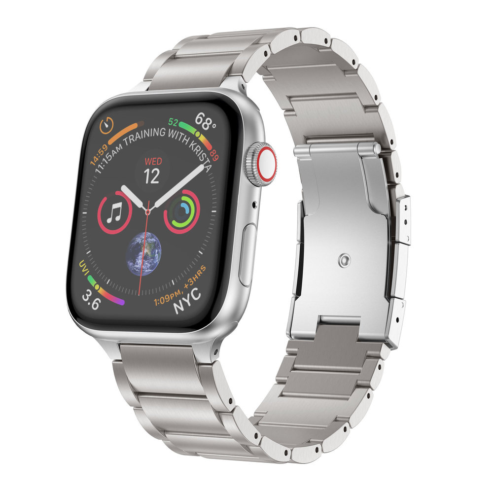 Strap-it Strap-it Bracelet titane Apple Watch 8 (argent)