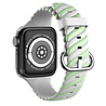 Strap-it Strap-it Bracelet twisted silicone Apple Watch 8 (blanc/vert) Strap-it Strap-it Bracelet twisted silicone Apple Watch 8 (blanc/vert)