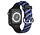 Strap-it Bracelet twisted silicone Apple Watch 8 (noir/ bleu)