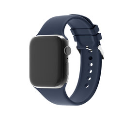 Strap-it Bracelet silicone boucle Apple Watch 8 (bleu foncé)