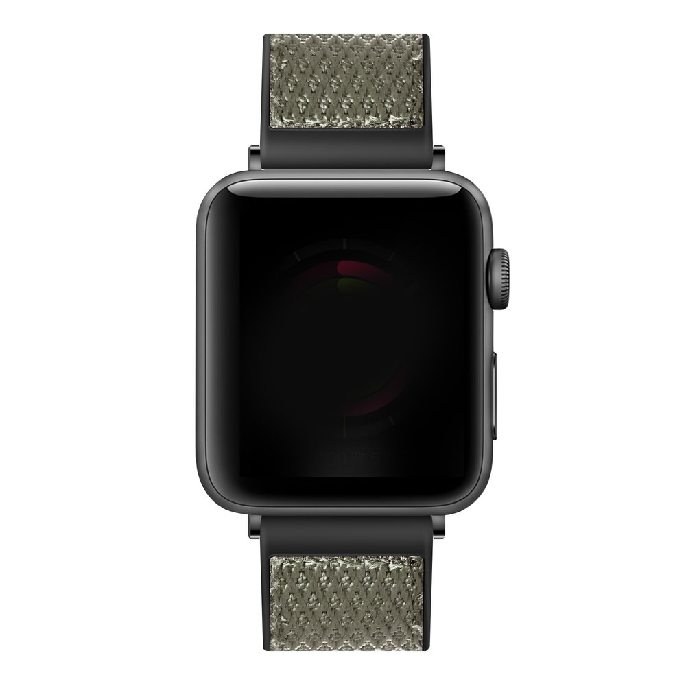 Strap-it Strap-it Bracelet hybride nylon Apple Watch 8 (vert)