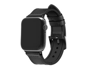 Strap-it Bracelet boucle hybride cuir Apple Watch 8 (noir)