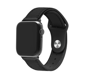 Strap-it Bracelet hybride cuir Apple Watch 8 (noir)