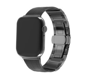 Strap-it Bracelet milanais acier Apple Watch 8 (noir)