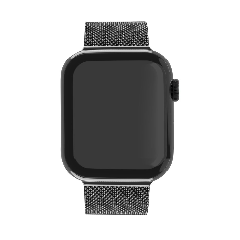 Strap-it Strap-it Bracelet milanais acier Apple Watch 8 (noir)