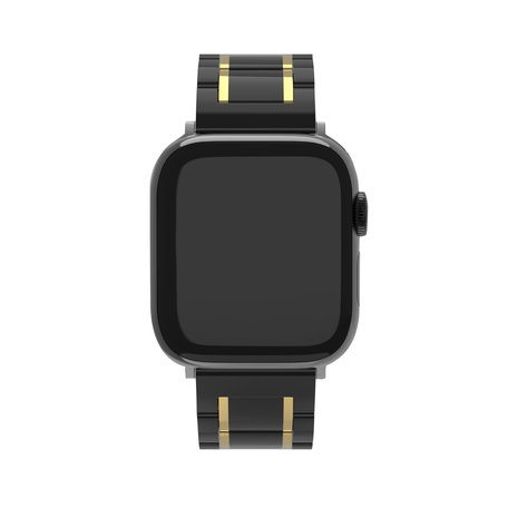 Strap-it Strap-it Bracelet acier céramique Apple Watch 8 (noir/or)