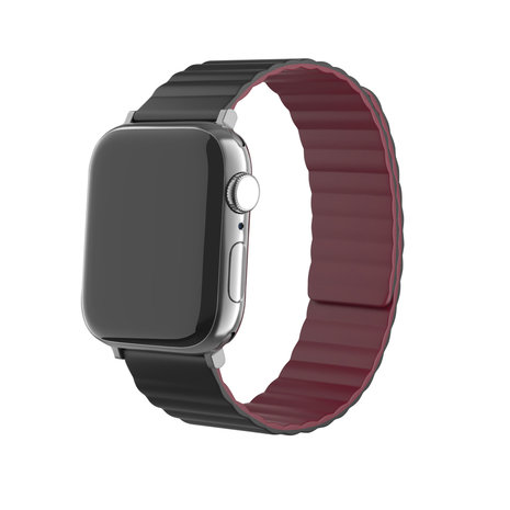 Strap-it Strap-it Bracelet silicone magnétique Apple Watch 8 (noir/rouge)