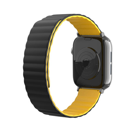 Strap-it Strap-it Bracelet silicone magnétique Apple Watch 8 (noir/jaune)
