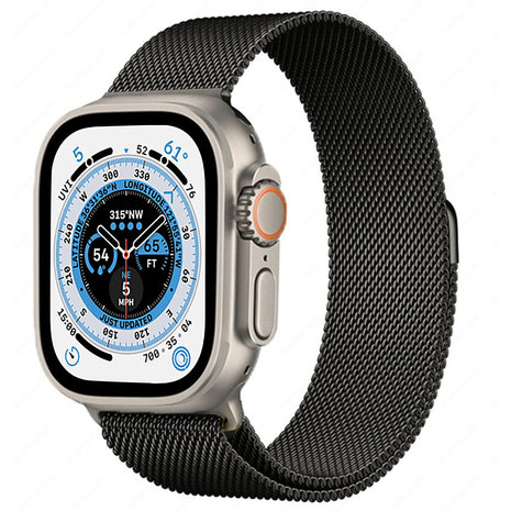 Bracelet milanais Apple Watch Ultra (noir) 