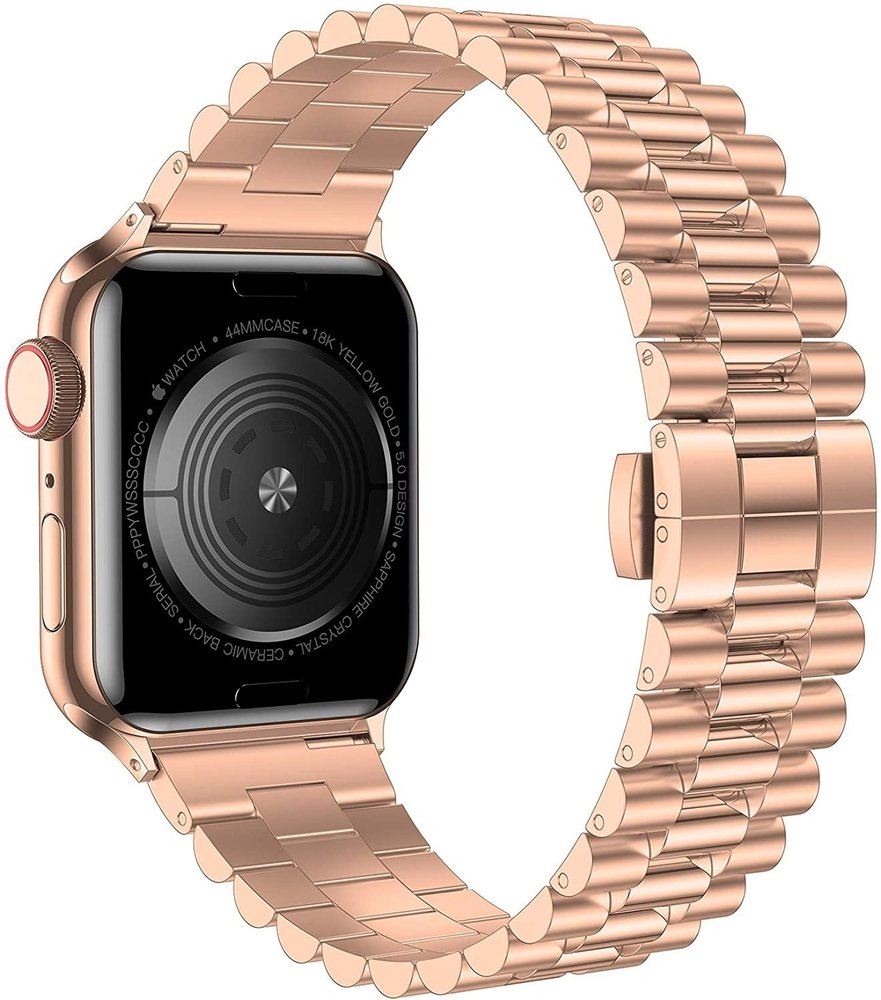 Strap-it Strap-it Bracelet acier présidentiel Apple Watch Ultra (or rose)