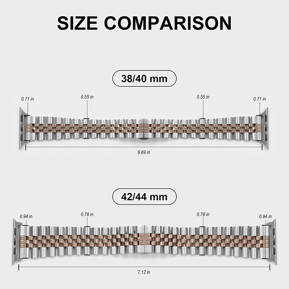 Strap-it Strap-it Bracelet acier Jubilee Apple Watch Ultra (argent/ or rose) Strap-it Strap-it Bracelet acier Jubilee Apple Watch Ultra (argent/ or rose)