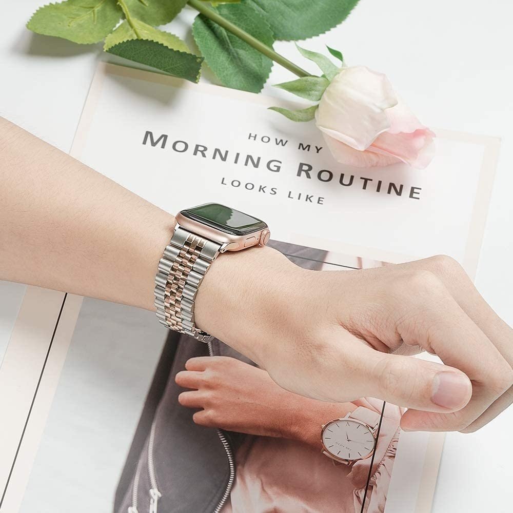 Strap-it Strap-it Bracelet acier Jubilee Apple Watch Ultra (argent/ or rose) Strap-it Strap-it Bracelet acier Jubilee Apple Watch Ultra (argent/ or rose)