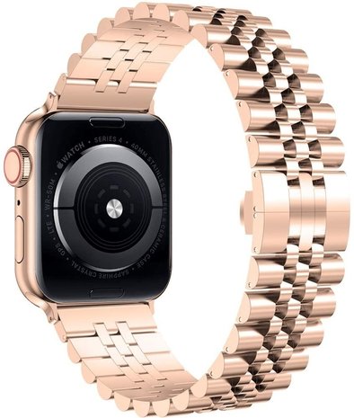 Strap-it Strap-it Bracelet acier Jubilee Apple Watch Ultra (or rose)