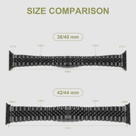 Strap-it Strap-it Bracelet acier Jubilee Apple Watch Ultra (noir) Strap-it Strap-it Bracelet acier Jubilee Apple Watch Ultra (noir)