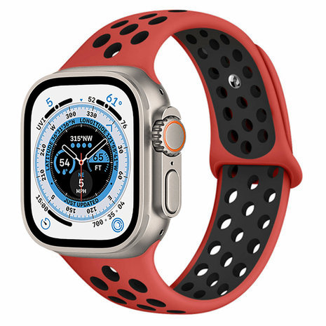 Strap-it Strap-it Bracelet sport Apple Watch Ultra (rouge/noir) Strap-it Strap-it Bracelet sport Apple Watch Ultra (rouge/noir)