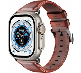 Strap-it Bracelet cuir Apple Watch Ultra (rouge-marron)