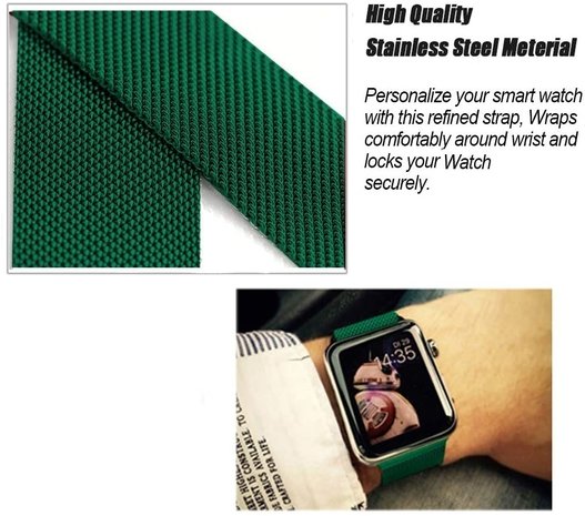 Strap-it Strap-it Bracelet milanais Apple Watch Ultra (vert)