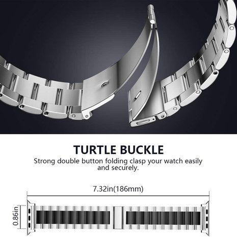 Strap-it Strap-it Bracelet acier Apple Watch Ultra (argent/noir)