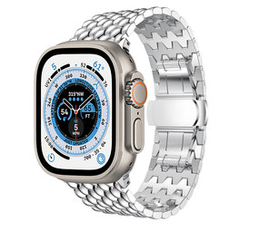 Strap-it Bracelet acier dragon Apple Watch Ultra (argent)