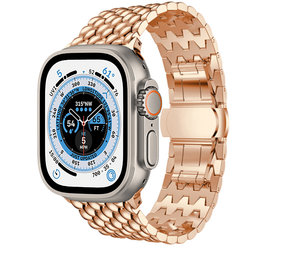 Strap-it Bracelet acier dragon Apple Watch Ultra (or rose)