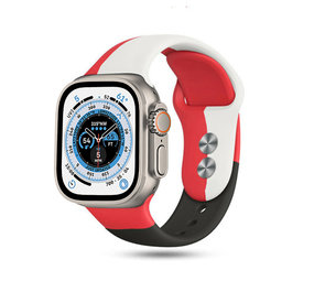 Strap-it Bracelet triple sport Apple Watch Ultra (rouge-blanc-noir) Strap-it Bracelet triple sport Apple Watch Ultra (rouge-blanc-noir)