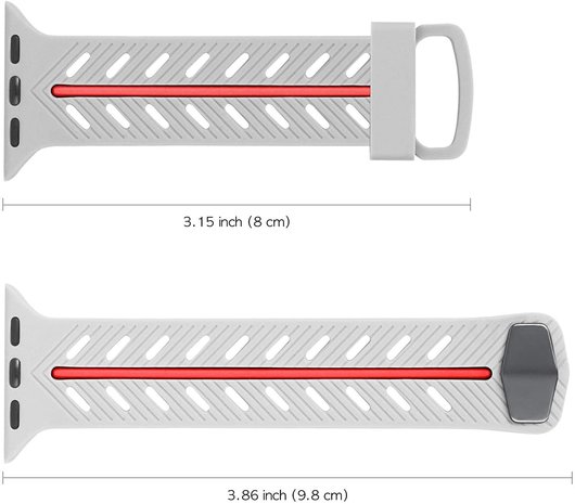 Strap-it Strap-it Bracelet Apple Watch Ultra Special Edition (blanc/rouge) Strap-it Strap-it Bracelet Apple Watch Ultra Special Edition (blanc/rouge)