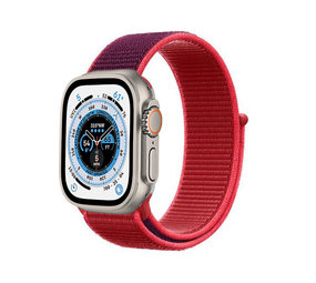 Strap-it Bracelet nylon Apple Watch Ultra (violet/rouge)