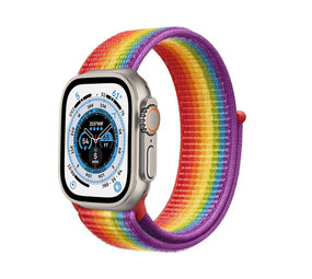 Strap-it Bracelet nylon Apple Watch Ultra (arc-en-ciel)