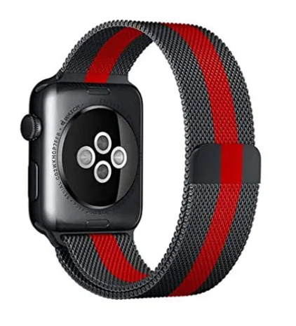 Strap-it Strap-it Bracelet milanais Apple Watch Ultra (noir/rouge)