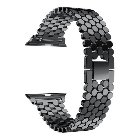 Strap-it Strap-it Bracelet acier poisson Apple Watch Ultra (noir)
