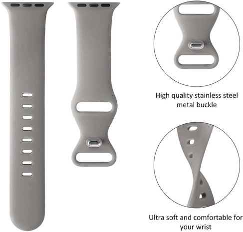 Strap-it Strap-it Bracelet Apple Watch Ultra silicone (gris)