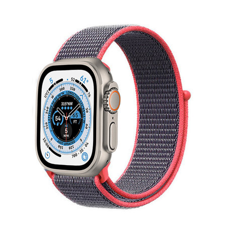 Strap-it Strap-it Bracelet nylon Apple Watch Ultra (brillant poudre)