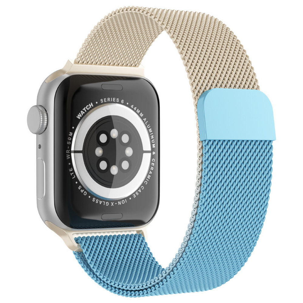 Strap-it Strap-it Bracelet milanais Apple Watch Ultra (or/bleu)