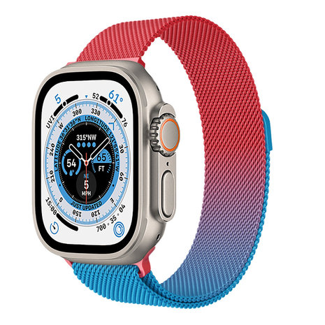 Strap-it Strap-it Bracelet milanais Apple Watch Ultra (rouge/bleu)