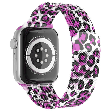 Strap-it Strap-it Bracelet milanais Apple Watch Ultra (violet léopard)