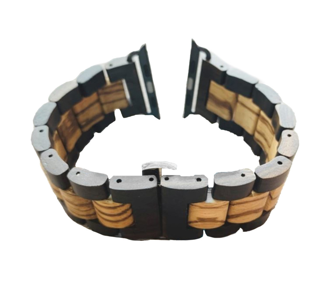 Strap-it Strap-it Bracelet bois Apple Watch Ultra (noir/marron clair)