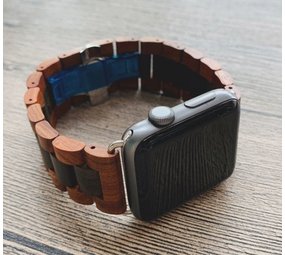 Strap-it Bracelet bois Apple Watch Ultra (marron rouge/noir) Strap-it Bracelet bois Apple Watch Ultra (marron rouge/noir)