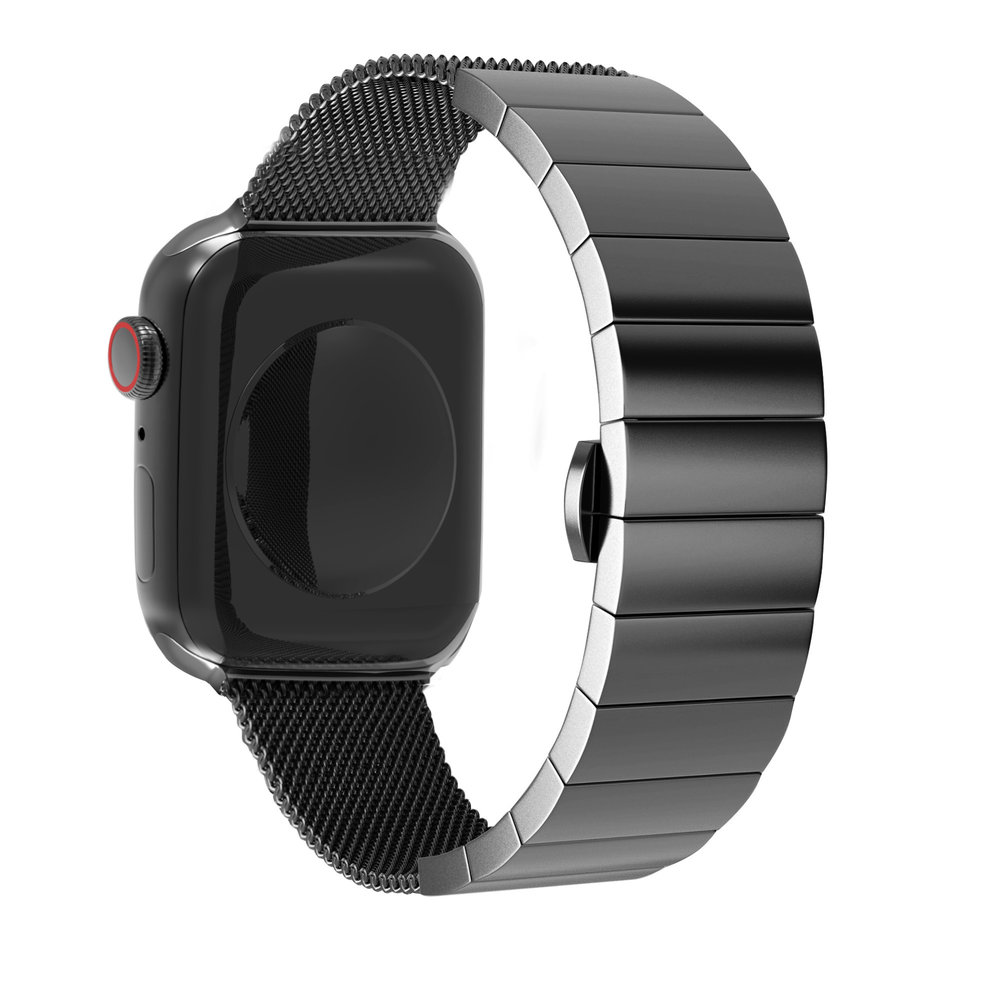 Strap-it Strap-it Bracelet acier milanais Apple Watch Ultra (noir)